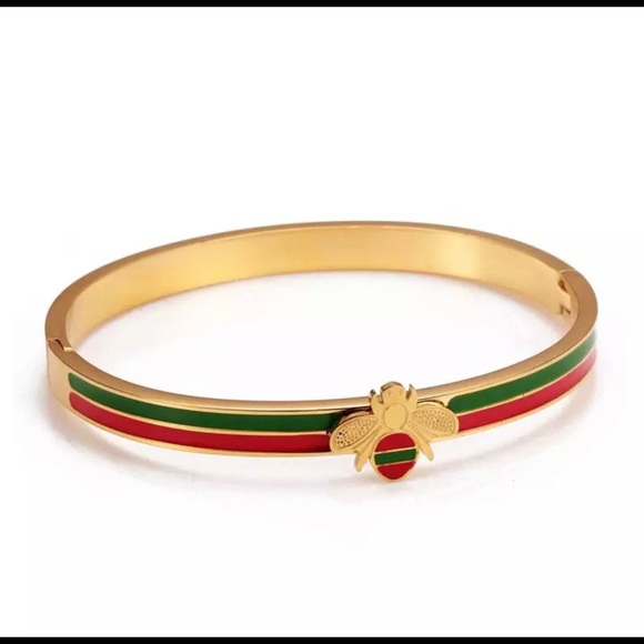 Luxury Brand Stainless Steel Jewelry Men Woman Bangle Bee Gold - Picture 2 of 2